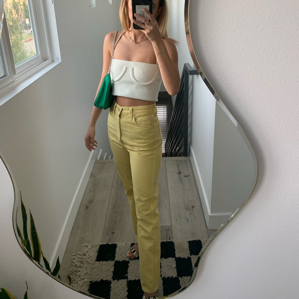 AGOLDE yellow straight fit jeans